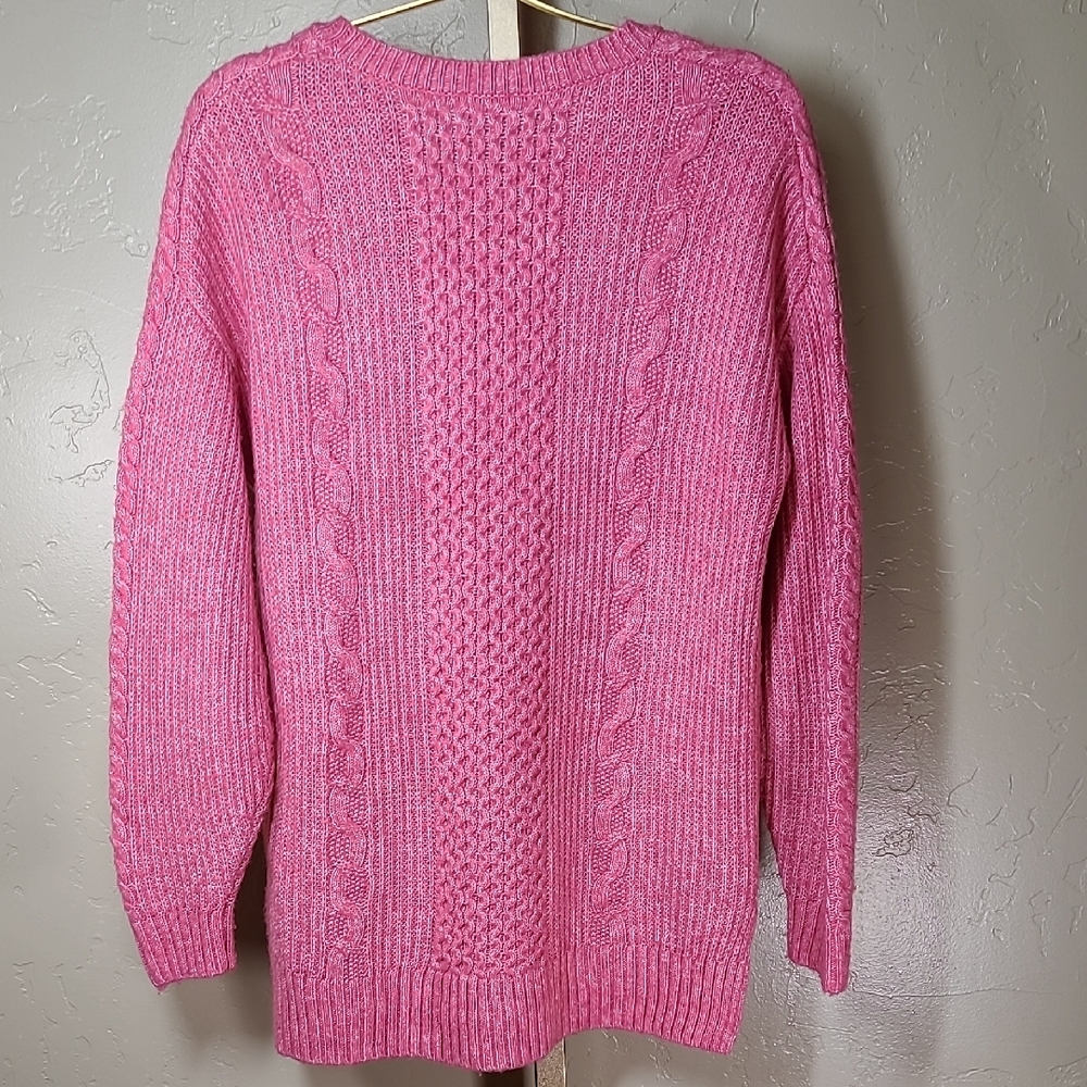 Cabi Vibrant Pink Cable Knit Sweater‎ - Picture 7 of 14